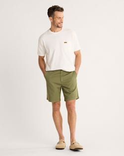 ALTERNATE VIEW OF MEN'S SKYLER COTTON/LINEN SHORTS IN GREEN image number 2