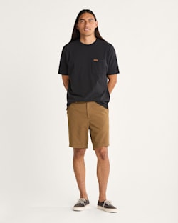 ALTERNATE VIEW OF MEN'S SKYLER COTTON/LINEN SHORTS IN BROWN image number 2