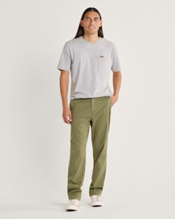 ALTERNATE VIEW OF MEN'S SKYLER COTTON/LINEN PANTS IN GREEN image number 2