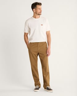 ALTERNATE VIEW OF MEN'S SKYLER COTTON/LINEN PANTS IN BROWN image number 2