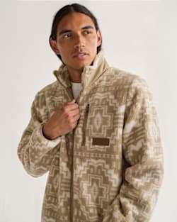 MEN'S PASCO ZIP-FRONT FLEECE JACKET IN TAN HARDING STAR image number 1