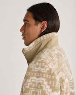 ALTERNATE VIEW OF MEN'S PASCO ZIP-FRONT FLEECE JACKET IN TAN HARDING STAR image number 4