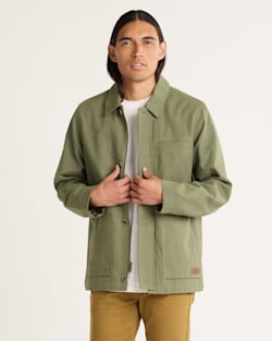 MEN'S WARREN CANVAS JACKET IN GREEN LICHEN image number 1