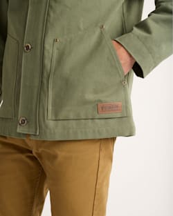 ALTERNATE VIEW OF MEN'S WARREN CANVAS JACKET IN GREEN LICHEN image number 4