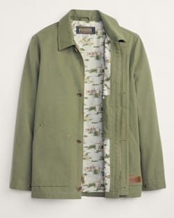 ALTERNATE VIEW OF MEN'S WARREN CANVAS JACKET IN GREEN LICHEN image number 6