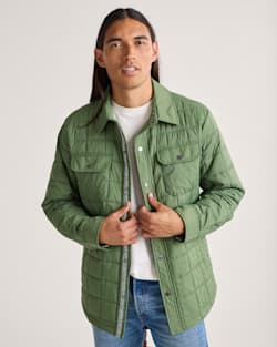 MEN'S ARROYO CRINKLE QUILTED SHIRT JACKET IN GREEN VINE image number 1
