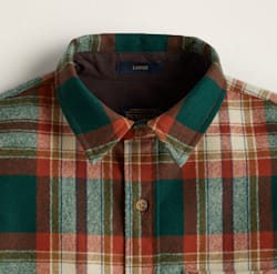 ALTERNATE VIEW OF MEN'S PLAID LODGE SHIRT IN GREEN/COPPER image number 2