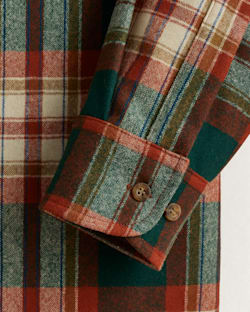 ALTERNATE VIEW OF MEN'S PLAID LODGE SHIRT IN GREEN/COPPER image number 3