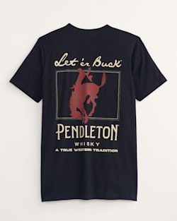 MEN'S PENDLETON WHISKY LET'ER BUCK GRAPHIC TEE IN BLACK/RED/CREAM image number 1