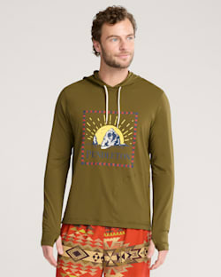 SURF PENDLETON UNISEX LONG-SLEEVE RASHGUARD IN DARK OLIVE image number 1