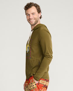ALTERNATE VIEW OF SURF PENDLETON UNISEX LONG-SLEEVE RASHGUARD IN DARK OLIVE image number 3