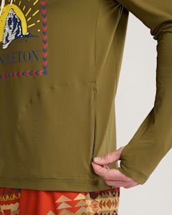 ALTERNATE VIEW OF SURF PENDLETON UNISEX LONG-SLEEVE RASHGUARD IN DARK OLIVE image number 5