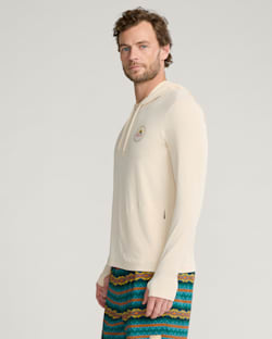 ALTERNATE VIEW OF HAYSTACK ROCK UNISEX LONG-SLEEVE RASHGUARD IN SANDSHELL image number 3