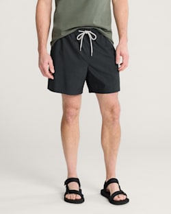 BANDED CROWN HYDROMORPH SWIM TRUNKS IN BLACK image number 1