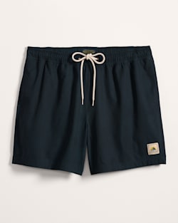 ALTERNATE VIEW OF BANDED CROWN HYDROMORPH SWIM TRUNKS IN BLACK image number 5