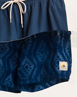 VIEW OF BANDED CROWN HYDROMORPH SWIM TRUNKS IN DRESS BLUES WET image number 6
