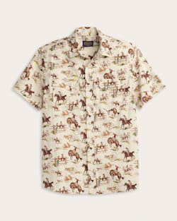 MEN'S LARAMIE SNAP-FRONT SHIRT IN ECRU WILD HORSES image number 1