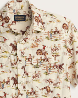 ALTERNATE VIEW OF MEN'S LARAMIE SNAP-FRONT SHIRT IN ECRU WILD HORSES image number 2