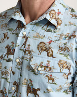 ALTERNATE VIEW OF MEN'S LARAMIE SNAP-FRONT SHIRT IN BLUE WILD HORSES image number 4