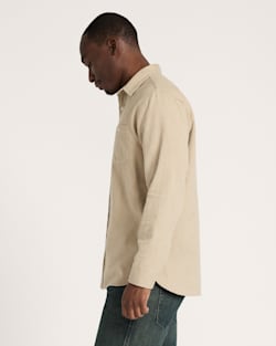 ALTERNATE VIEW OF FREMONT COTTON FLANNEL SHIRT IN TAN HEATHER image number 3