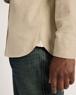 ALTERNATE VIEW OF FREMONT COTTON FLANNEL SHIRT IN TAN HEATHER image number 5