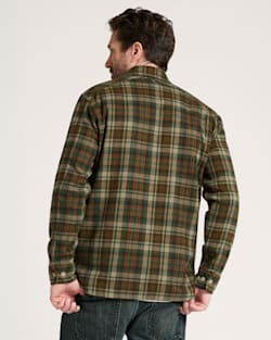 ALTERNATE VIEW OF PLAID COTTON FREMONT FLANNEL SHIRT IN OLIVE RUST PLAID image number 2