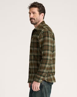 ALTERNATE VIEW OF PLAID COTTON FREMONT FLANNEL SHIRT IN OLIVE RUST PLAID image number 3