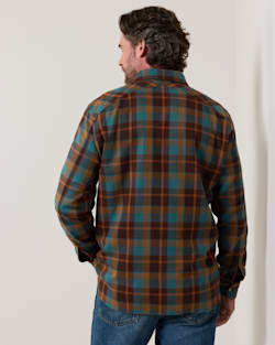 ALTERNATE VIEW OF MEN'S PLAID COTTON FREMONT FLANNEL SHIRT IN SEA BLUE/BROWN image number 5