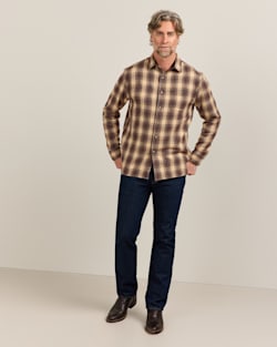 ALTERNATE VIEW OF MEN'S PLAID COTTON FREMONT FLANNEL SHIRT IN TAN MULTI image number 5
