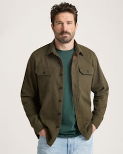 MEN'S BURNSIDE COTTON FLANNEL SHIRT IN FOREST GREEN HEATHER image number 1