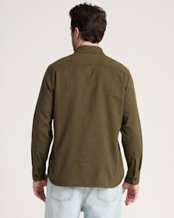 ALTERNATE VIEW OF MEN'S BURNSIDE COTTON FLANNEL SHIRT IN FOREST GREEN HEATHER image number 2