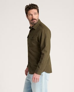 ALTERNATE VIEW OF MEN'S BURNSIDE COTTON FLANNEL SHIRT IN FOREST GREEN HEATHER image number 3