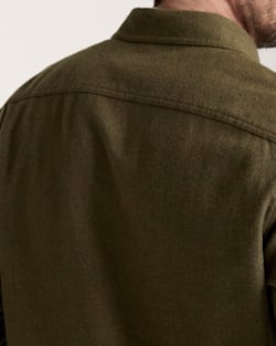 ALTERNATE VIEW OF MEN'S BURNSIDE COTTON FLANNEL SHIRT IN FOREST GREEN HEATHER image number 4