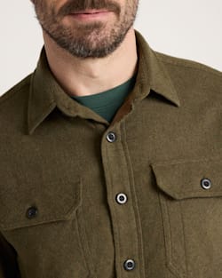 ALTERNATE VIEW OF MEN'S BURNSIDE COTTON FLANNEL SHIRT IN FOREST GREEN HEATHER image number 5