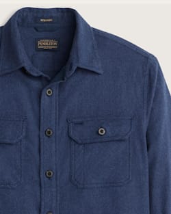 ALTERNATE VIEW OF MEN'S BURNSIDE COTTON FLANNEL SHIRT IN NAVY HEATHER image number 2