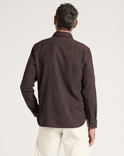 ALTERNATE VIEW OF MEN'S BURNSIDE COTTON FLANNEL SHIRT IN BROWN HEATHER image number 2