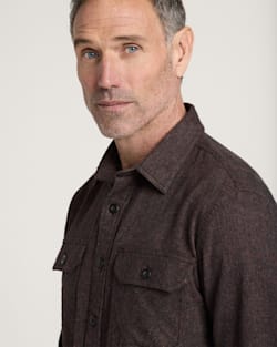ALTERNATE VIEW OF MEN'S BURNSIDE COTTON FLANNEL SHIRT IN BROWN HEATHER image number 4