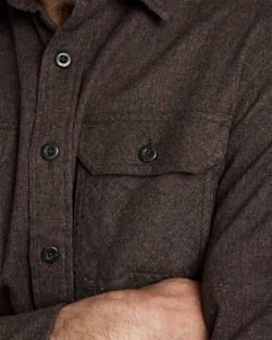 ALTERNATE VIEW OF MEN'S BURNSIDE COTTON FLANNEL SHIRT IN BROWN HEATHER image number 5