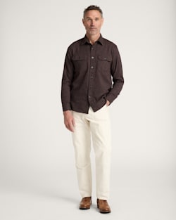 ALTERNATE VIEW OF MEN'S BURNSIDE COTTON FLANNEL SHIRT IN BROWN HEATHER image number 6