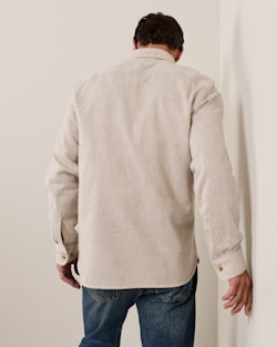 ALTERNATE VIEW OF MEN'S BURNSIDE COTTON FLANNEL SHIRT IN ECRU DONEGAL HEATHER image number 2
