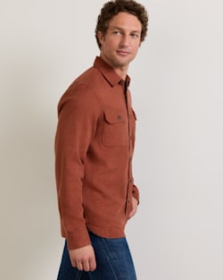 ALTERNATE VIEW OF MEN'S BURNSIDE COTTON FLANNEL SHIRT IN RED DONEGAL HEATHER image number 5