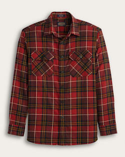 MEN'S PLAID BURNSIDE COTTON FLANNEL SHIRT IN RED MULTI PLAID image number 1