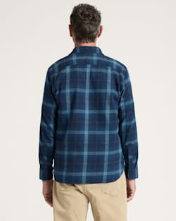 ALTERNATE VIEW OF MEN'S PLAID BURNSIDE COTTON FLANNEL SHIRT IN DENIM PLAID image number 2