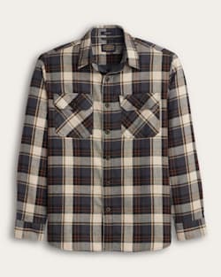 MEN'S PLAID BURNSIDE COTTON FLANNEL SHIRT IN NATURAL CHARCOAL PLAID image number 1