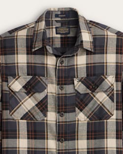 ALTERNATE VIEW OF MEN'S PLAID BURNSIDE COTTON FLANNEL SHIRT IN NATURAL CHARCOAL PLAID image number 2