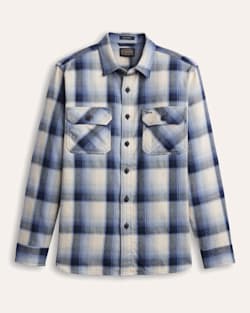 MEN'S PLAID BURNSIDE COTTON FLANNEL SHIRT IN BLUE/ECRU PLAID image number 1