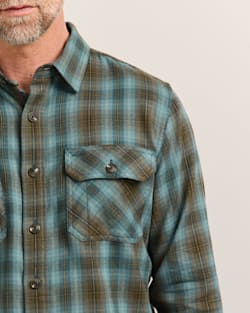 ALTERNATE VIEW OF MEN'S PLAID BURNSIDE COTTON FLANNEL SHIRT IN SEA BLUE MULTI PLAID image number 4