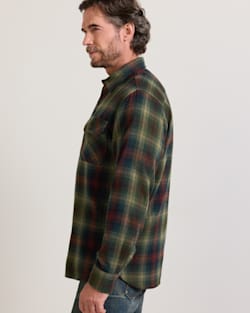 ALTERNATE VIEW OF MEN'S PLAID BURNSIDE COTTON FLANNEL SHIRT IN GREEN MULTI PLAID image number 5