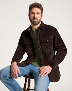 MEN'S BELMONT CORDUROY SHIRT JACKET IN DARK BROWN image number 1