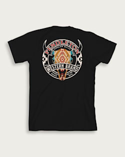 ALTERNATE VIEW OF MEN'S WESTERN BRAND LOGO GRAPHIC TEE IN BLACK/MULTI image number 2